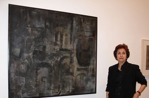 The artist at her solo exhibition at England & Co in 2006 - image
