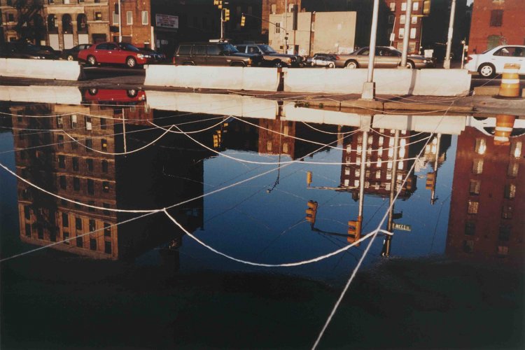 Laight St NY (Quipu net reflected in water) - Details Laight St NY (Quipu net reflected in water) - Details
