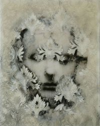 'Wallflower', 2004 (17.25 x 13.25 x 1.75 inches)
<br />Mixed media with wallpaper, resin, photograph - image 'Wallflower', 2004 (17.25 x 13.25 x 1.75 inches)
<br />Mixed media with wallpaper, resin, photograph - image
