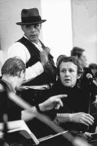 Stuart Brisley and Joseph Beuys at the symposium<br/>
Art into Society into Art at the ICA, London, in 1974. - image