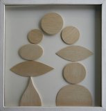 Construction with Nine Forms in Wood on White Ground - Details