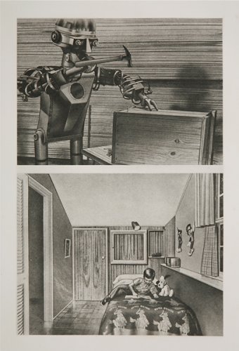 Garco Robot/Little boy on his bed in his room - Details Garco Robot/Little boy on his bed in his room - Details