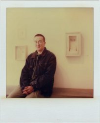 Mateusz Fahrenholz at his exhibition <br>at England & Co in 1995 - image Mateusz Fahrenholz at his exhibition <br>at England & Co in 1995 - image