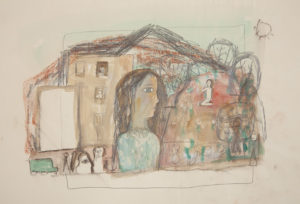 Untitled (woman and house)