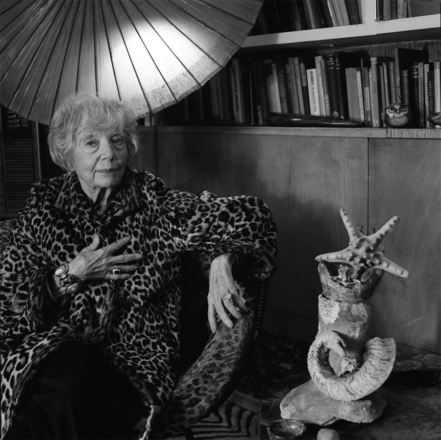 Eileen Agar by Jane England Artist Eileen Agar photographed by Jane England, c.1987.