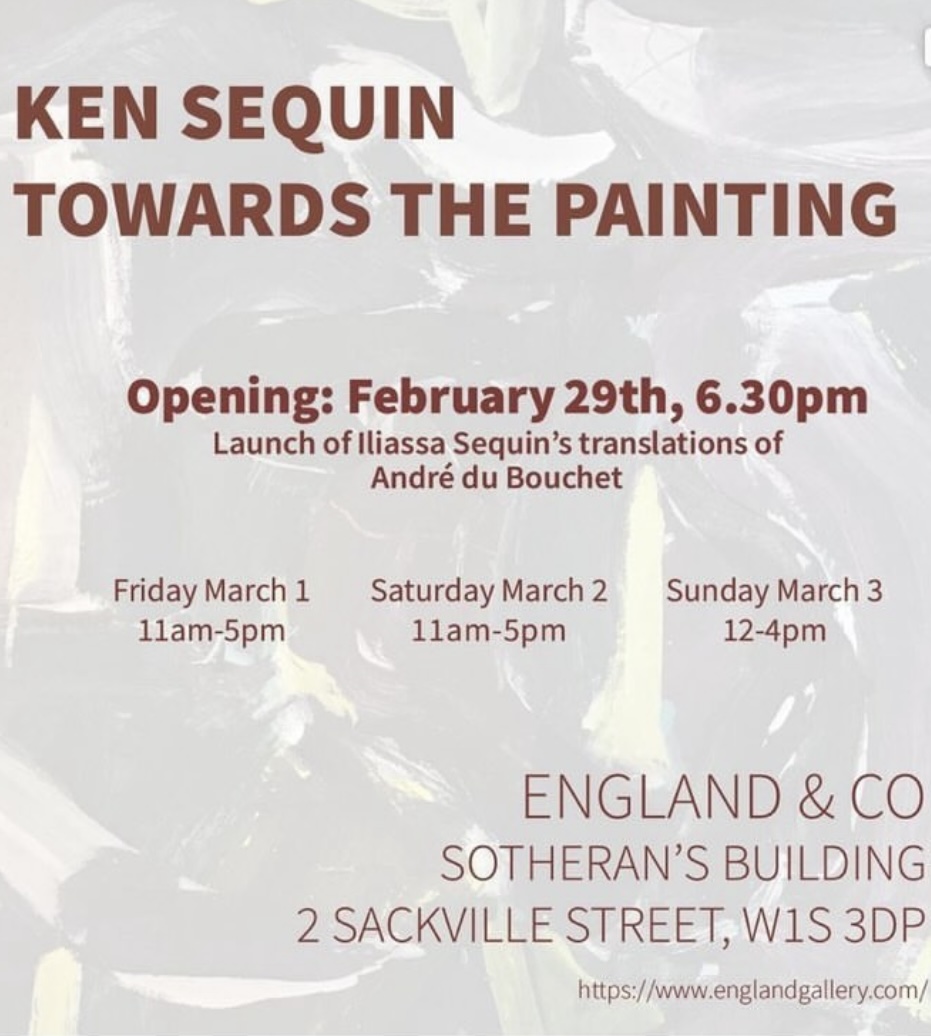 Ken Sequin: Towards the Painting exhibition and event March 2024