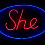 SHE, neon artwork by Tina Keane