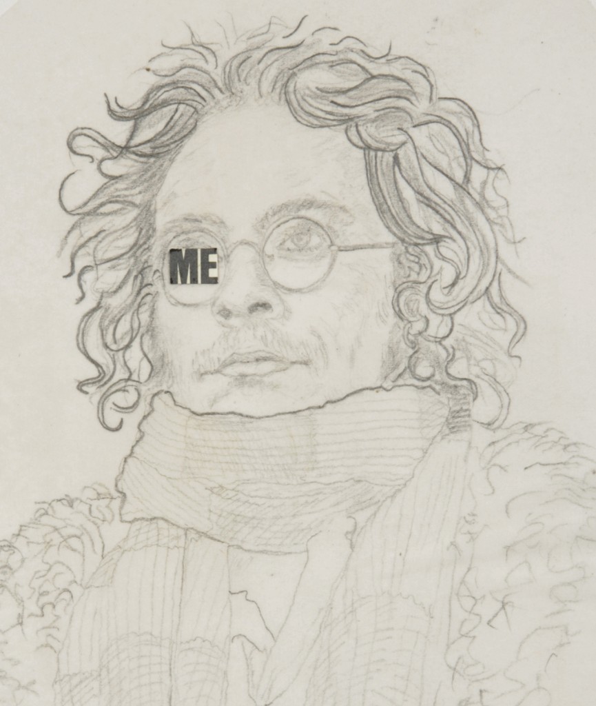 Self -portrait, c1965. Detail from notebook