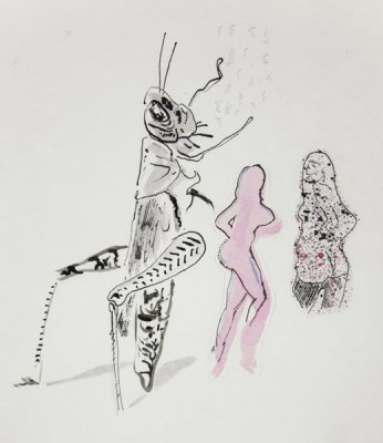 Grasshopper Attempting to Negotiate with Prostitutes (detail), 2013