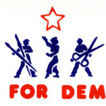 w AFD logo John Dugger design Artists for Democracy letterhead by John Dugger, 1974.