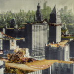 Mixed media collage Liliane Lijn: Hanging/Floating Gardens of Rock City i (1970).