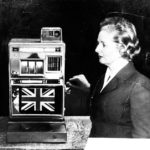 w Maggie Gambles Britain Peter Kennard: Maggie Gambles Britain, 1983.