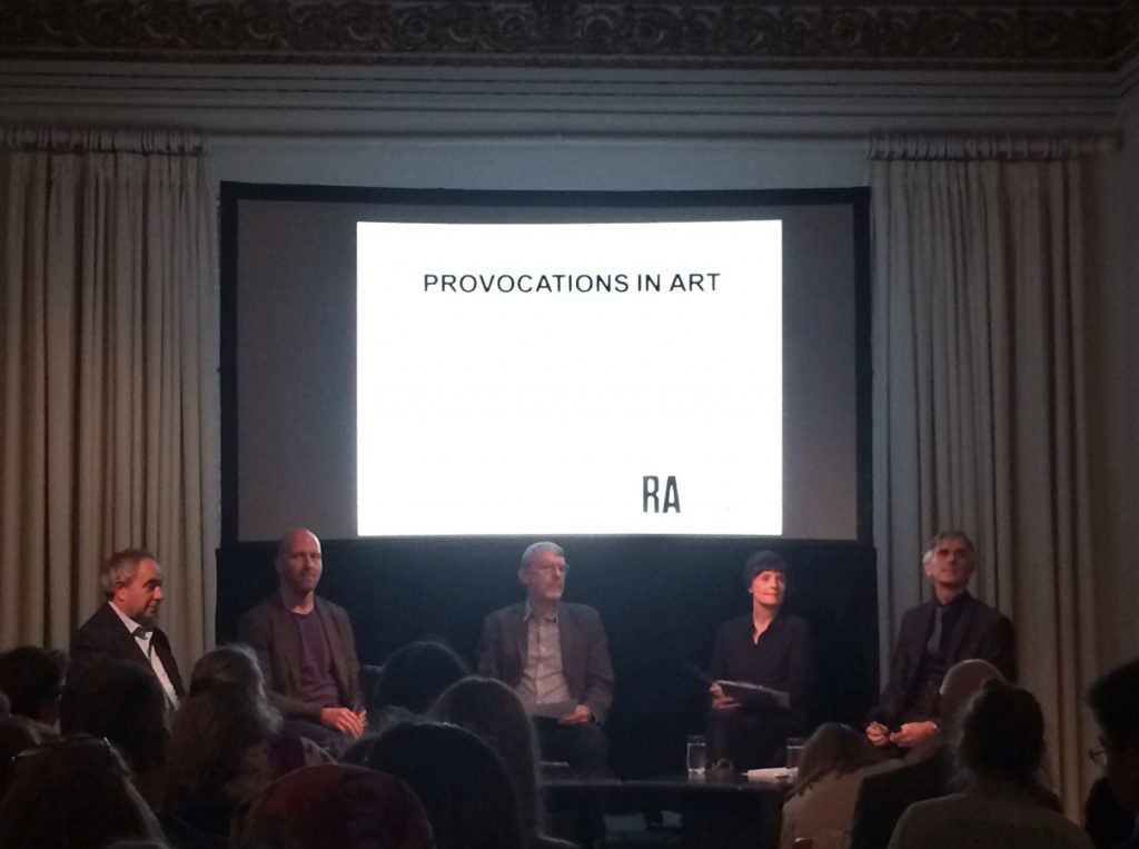 Provocations in Art: panellists at the Royal Academy.