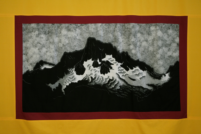 Mountain banner by John Dugger, at England & Co.