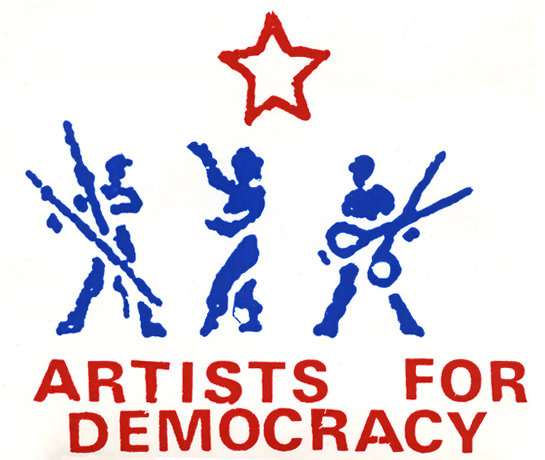 Artists for Democracy logo by John Dugger